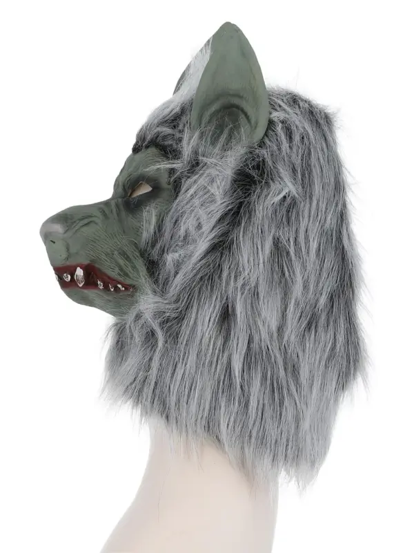 Werewolf Latex Mask, Grey - Image 3