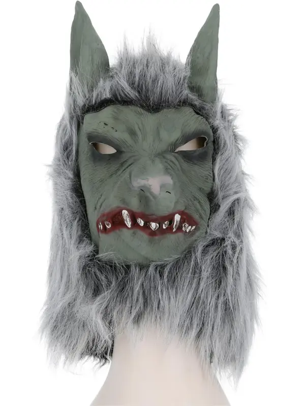 Werewolf Latex Mask, Grey - Image 2