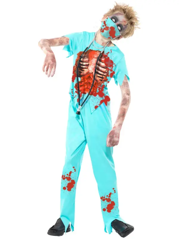 Zombie Surgeon Costume, Blue