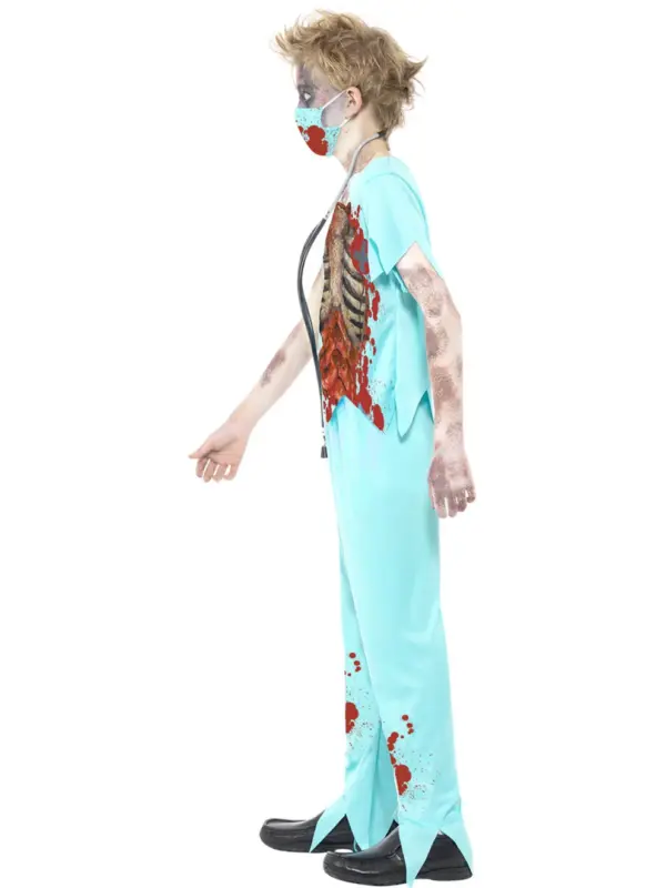 Zombie Surgeon Costume, Blue - Image 3