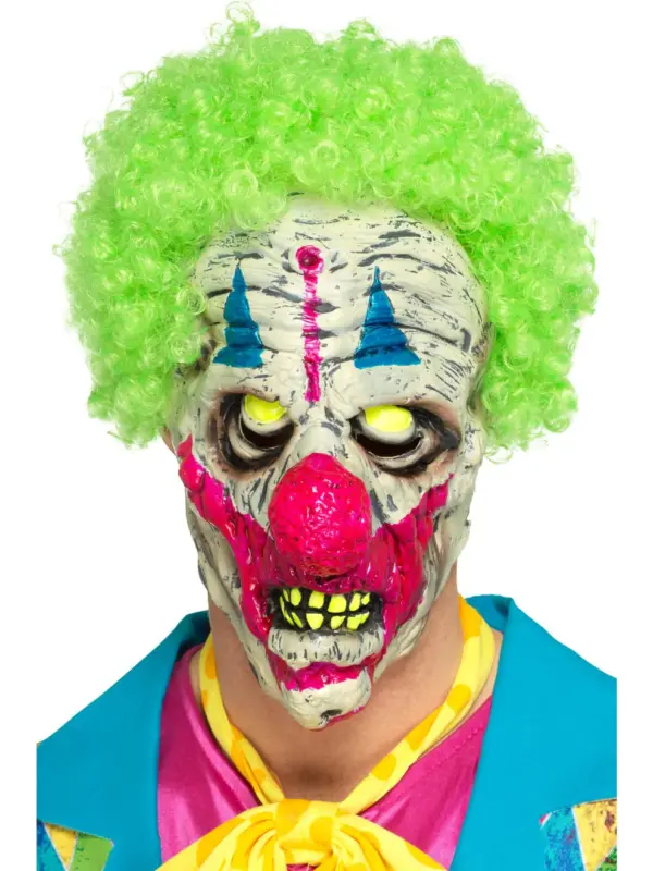 UV Black Light Clown Mask, Multi-Coloured