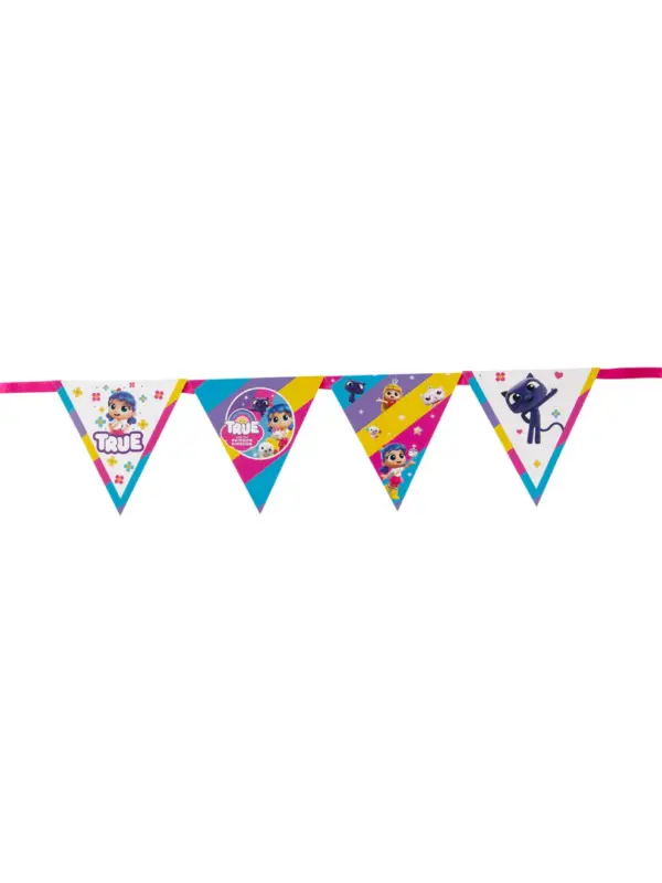 True and The Rainbow Kingdom Party Bunting 3m with 20 flags