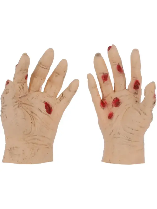Zombie Latex Hands, Beige - Image 3
