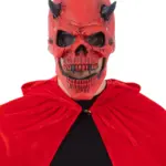 Red Devil Skull Latex Mask, with Moving Mouth