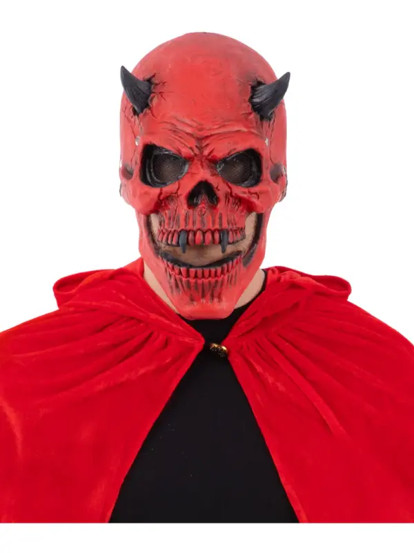 Red Devil Skull Latex Mask, with Moving Mouth
