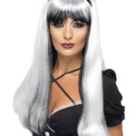 Bewitching Wig, White & Black