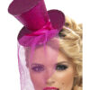 Fever Mini Top Hat on Headband, Hot Pink