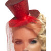 Fever Mini Top Hat on Headband, Red