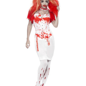 Blood Drip Nurse Costume, White