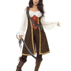 High Seas Pirate Wench Costume, Brown