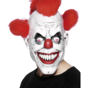 Clown 3/4 Latex Mask, Red & White
