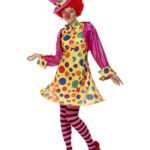 Clown Lady Costume, Multi-Coloured