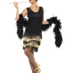 20s Fringed Flapper Costume, Black