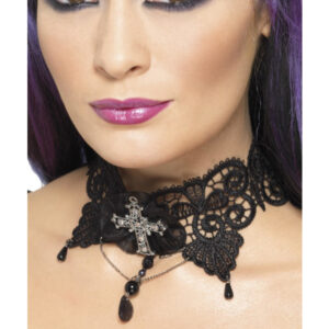 Gothic Lace Choker, Black