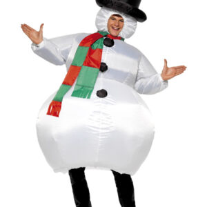 Inflatable Snowman Costume, White