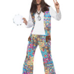 Groovy Hippie Costume, Multi-Coloured