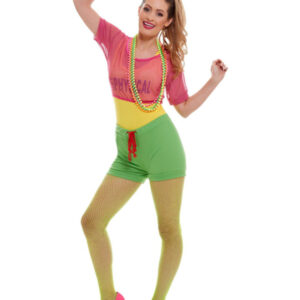 Let's Get Physical Girl Costume, Multi-Coloured