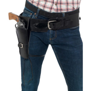 Adult Faux Leather Single Holster with Belt, Black