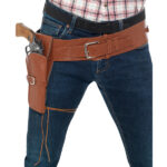 Adult Faux Leather Single Holster with Belt, Tan