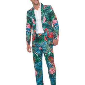 Hawaiian Tropical Flamingo Suit, Multi-Coloured