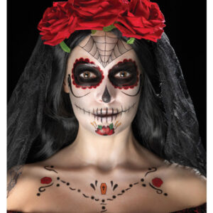 Smiffys Make-Up FX, Day of the Dead Kit, Aqua, Red