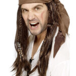 Buccaneer Pirate Wig, Brown