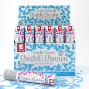 20cm Gender Reveal Confetti Cannon, Blue, DB of 24