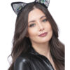 Jewelled Black Cat Ear Headband