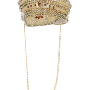 Fever Deluxe Sequin Studded Captains Hat, Gold