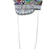 Fever Deluxe Sequin Studded Captains Hat, Rainbow