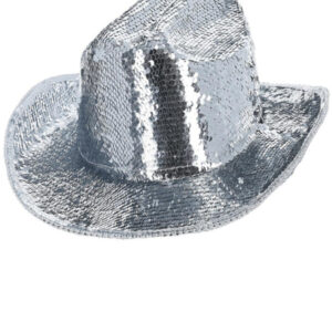 Fever Deluxe Sequin Cowboy Hat, Silver