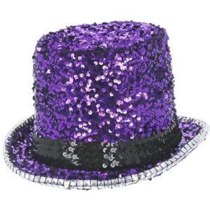Fever Deluxe Felt & Sequin Top Hat, Purple