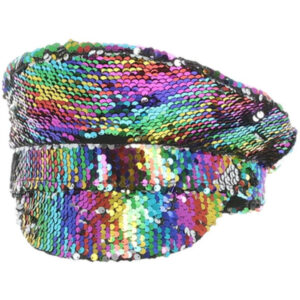 Sequin Captains Hat, Rainbow