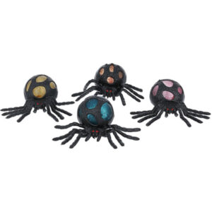 Squeezy Stretchy Glitter Spiders, 12pcs