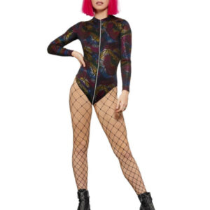 Fever Miss Whiplash Rainbow Print Bodysuit