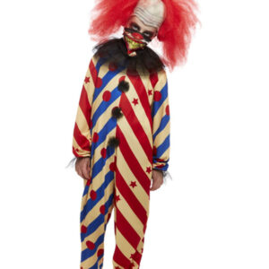 Creepy Clown Costume, Red & Blue