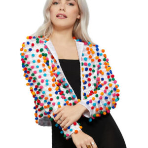 Fever Pom Pom Festival Jacket, Rainbow
