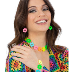 Neon Flower Power Jewellery Set