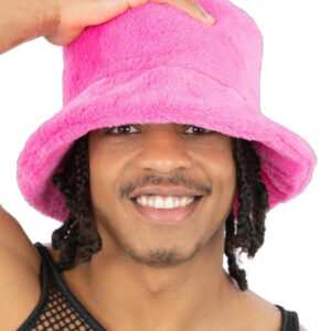 90s Pink Fur Bucket Hat