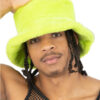 90s Green Fur Bucket Hat