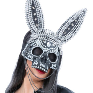 Fever Jewelled Skeleton Bunny Mask