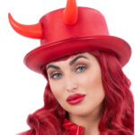 Fever Deluxe Red Devil Metallic Top Hat