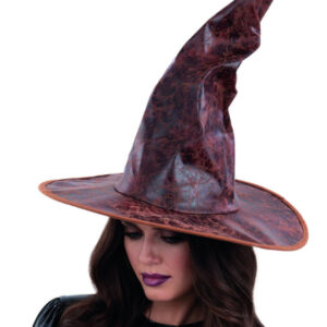 Distressed Mock Leather Wizard Hat