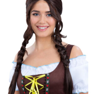 Bavarian Maid Braided Wig, Brown