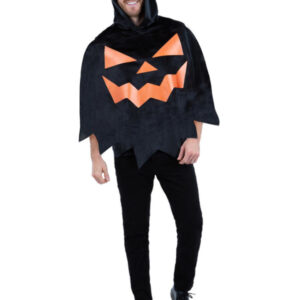 Black Pumpkin Poncho, Adult Unisex