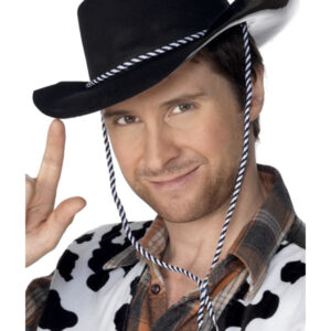 Cowboy Hat, Flocked Plastic, Black