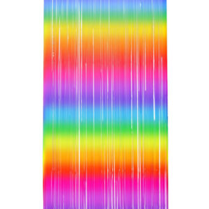 Matt Fringe Curtain Backdrop, Rainbow Stripe