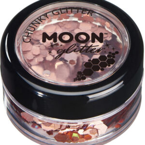 Moon Glitter Holographic Chunky Glitter, Rose Gold