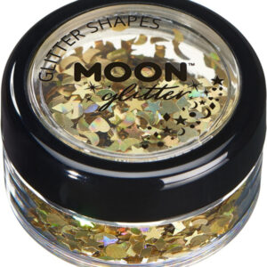 Moon Glitter Holographic Glitter Shapes, Gold