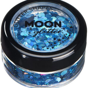 Moon Glitter Holographic Glitter Shapes, Blue